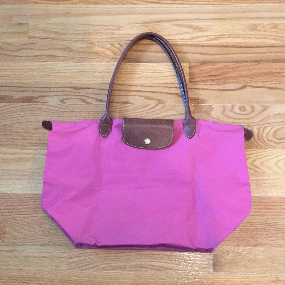 Longchamp Pink Tote w/ Long Shoulder Straps